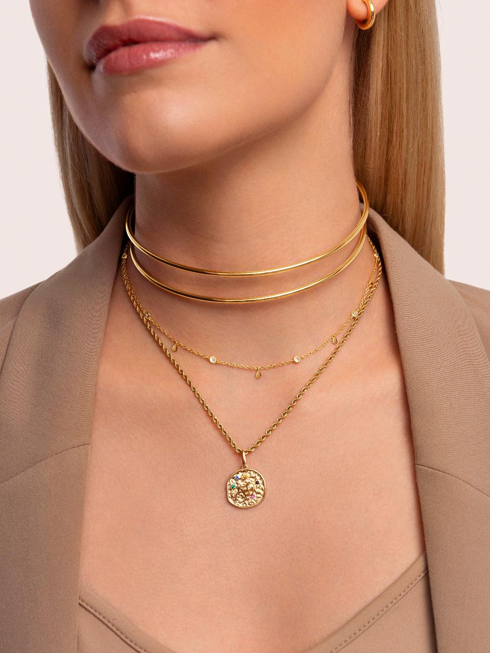 singularu Collar Cord Acero Baño Oro Los más vendidos