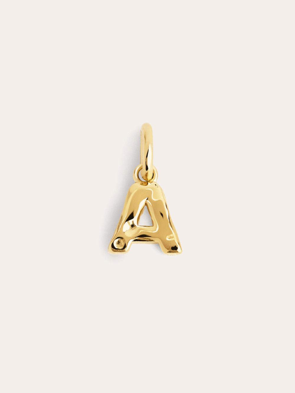 singularu Charm Letter Organic Plata Baño Oro
