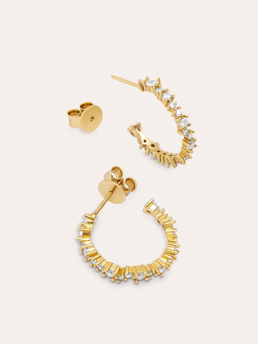 singularu Pendientes Aro Estellar White Plata Baño Oro COMPRAR AHORA
