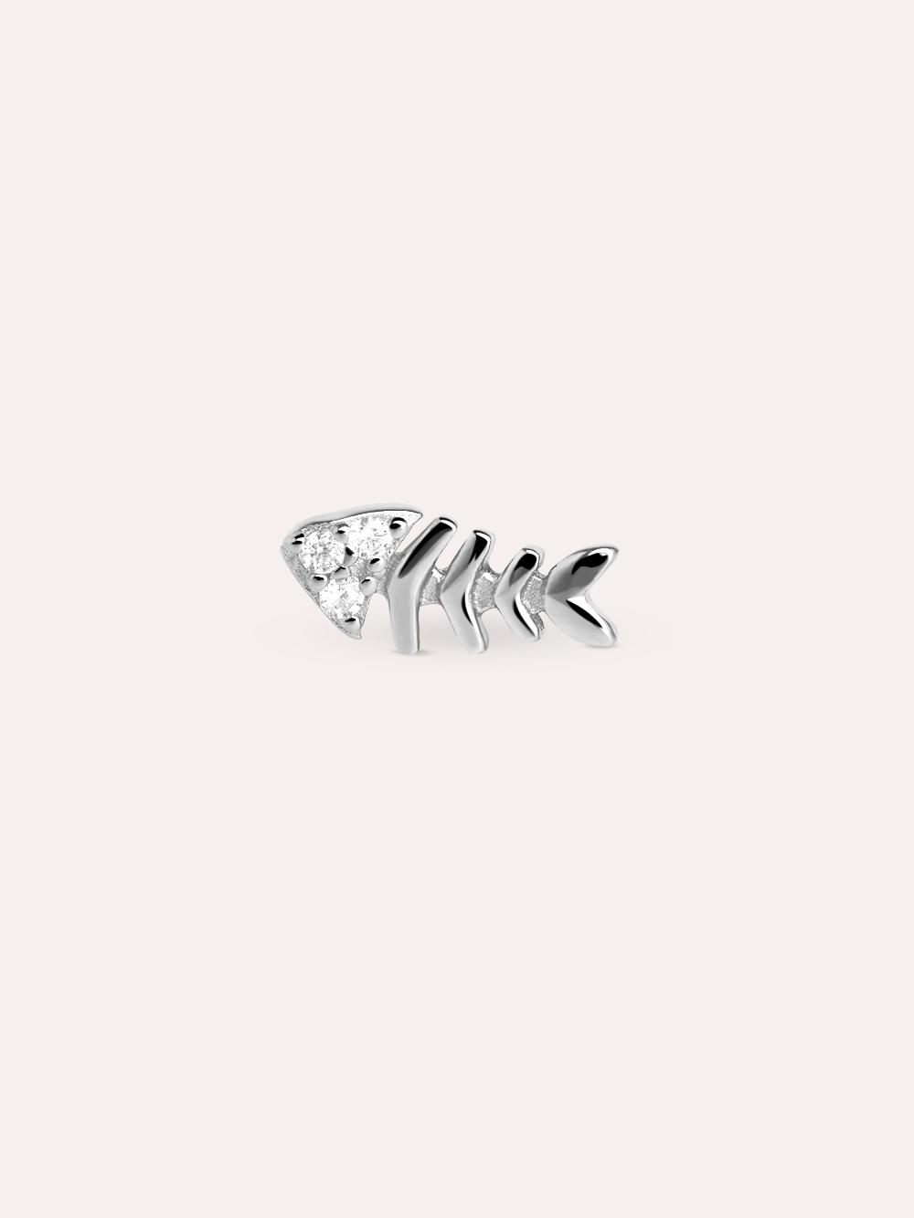 singularu Pendiente Suelto Fishbone Spark Plata