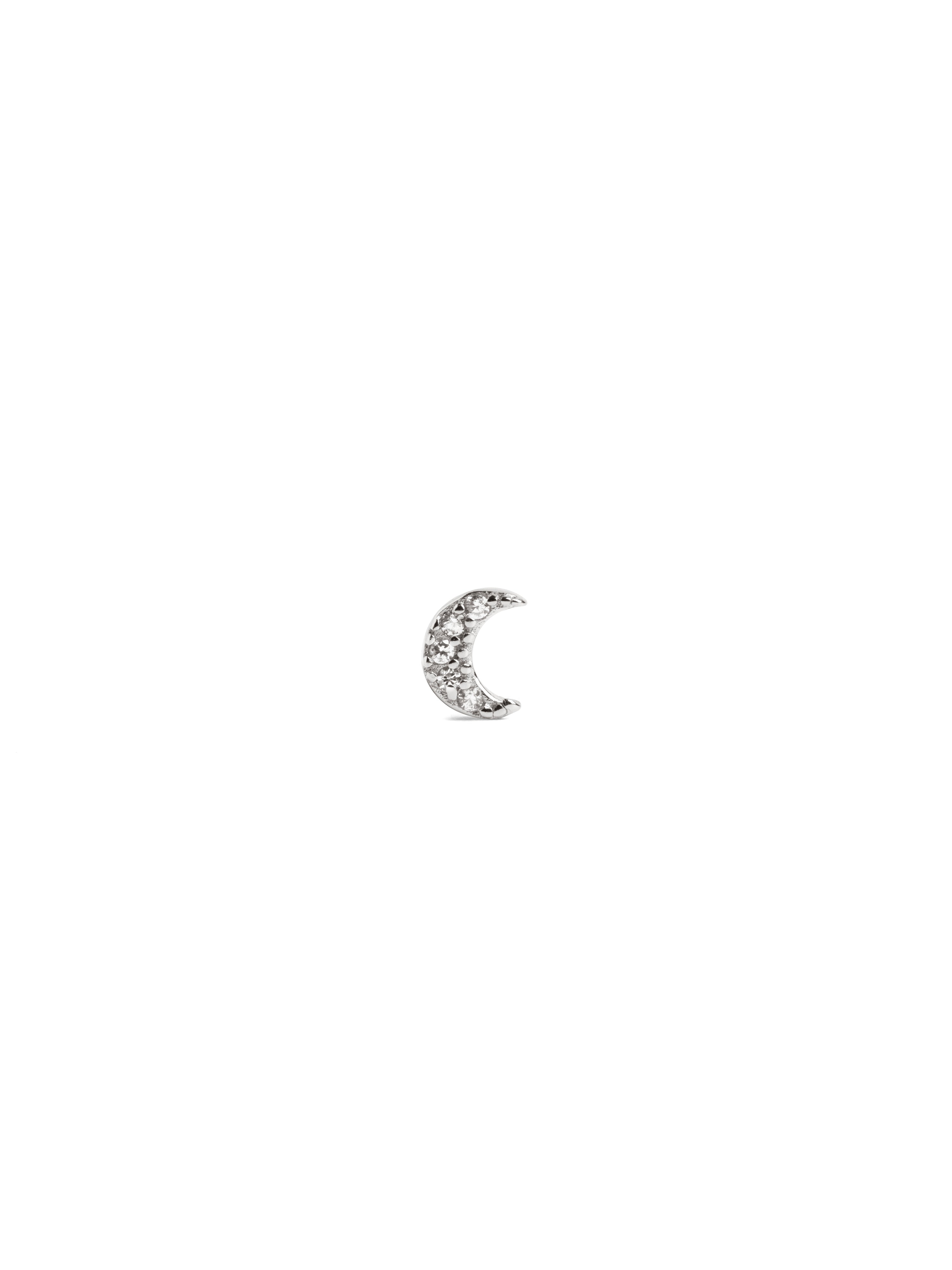 singularu Pendiente Suelto Mini Moon Spark Plata Superdescuento