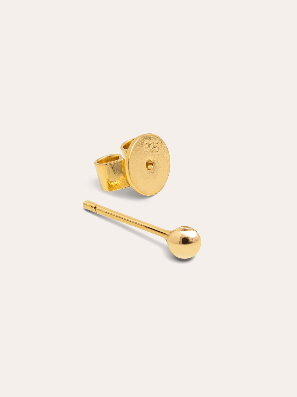 singularu Pendiente Suelto Dots 3mm Plata Baño Oro Liquidación