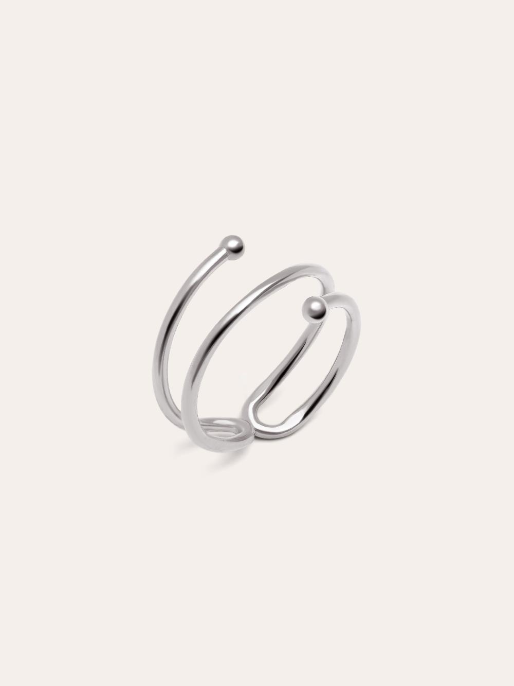 singularu Anillo Double Dot Plata Envío internacional gratuito