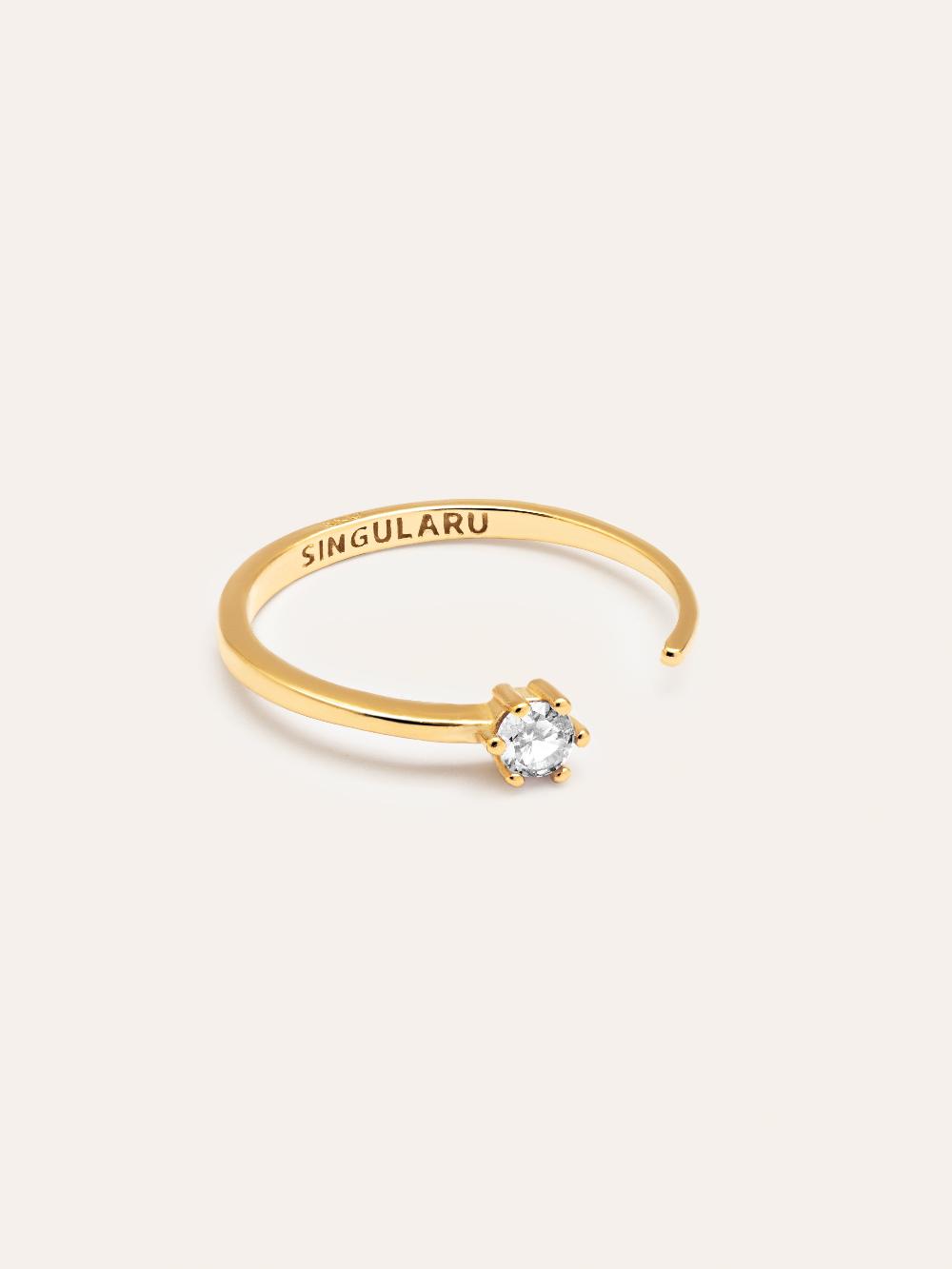 singularu Anillo Sophie Plata Baño Oro