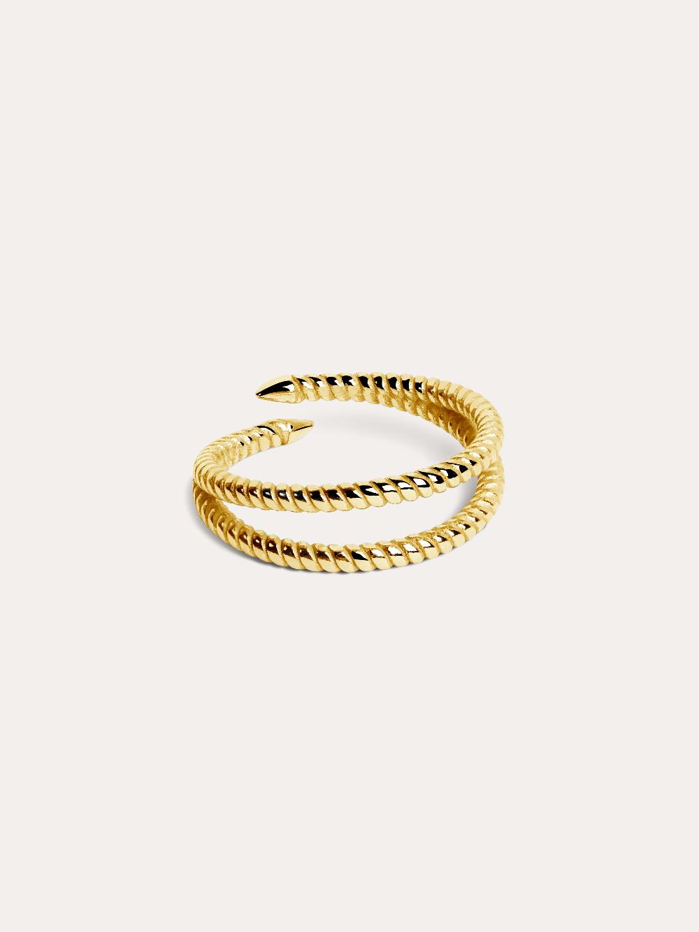 singularu Anillo Doble Twist Plata Baño Oro