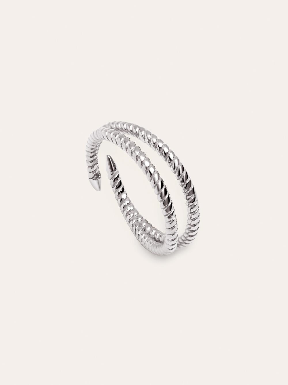 singularu Anillo Doble Twist Plata Libre de impuestos