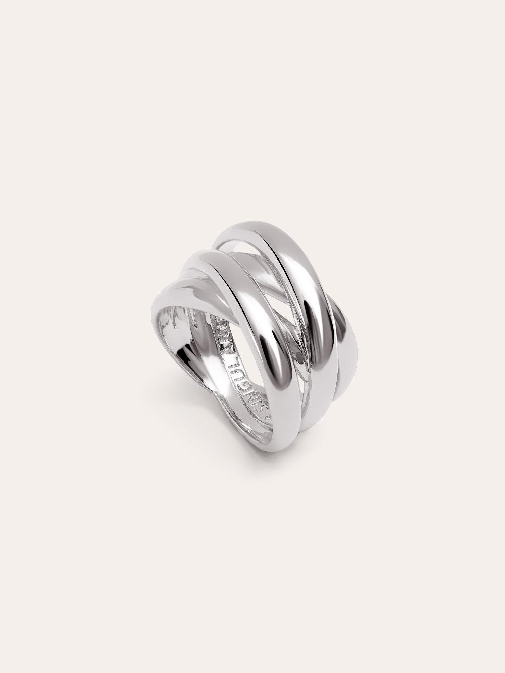 singularu Anillo Double Cross Última moda