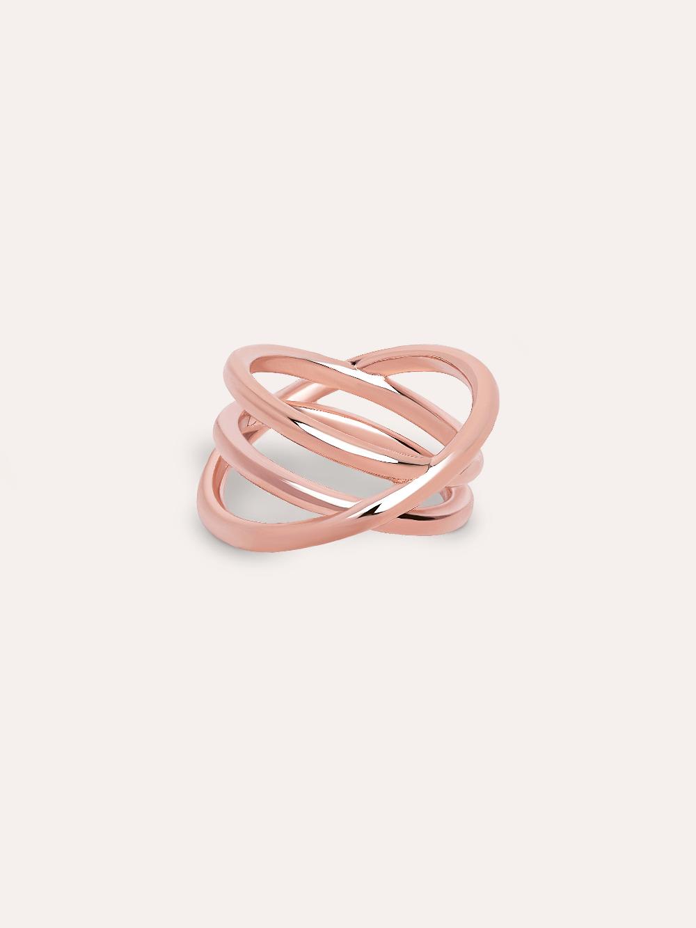 singularu Anillo Trinity Baño Oro Rosa