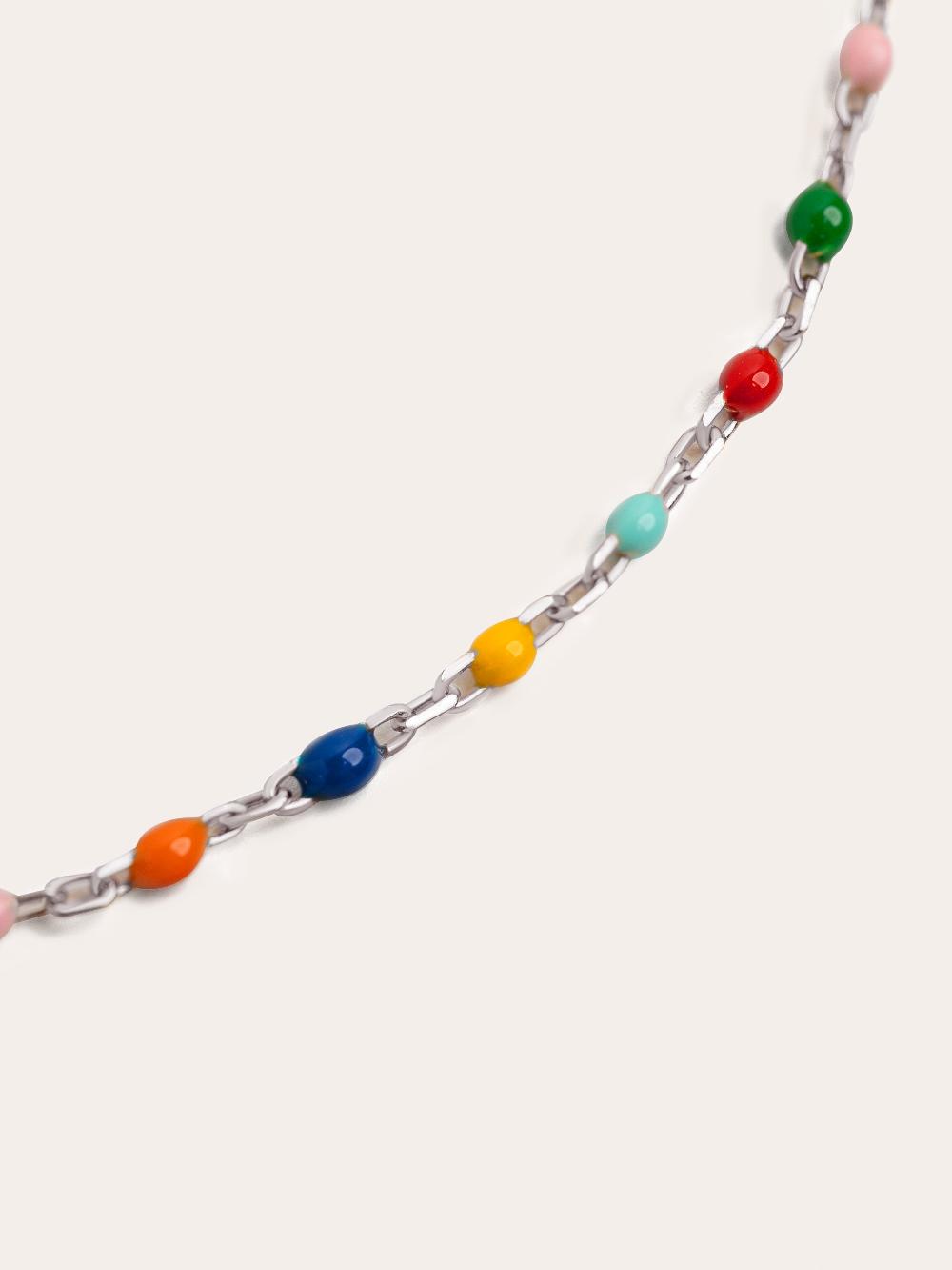 singularu Collar Dots Colors Enamel Plata Ofertas de temporada