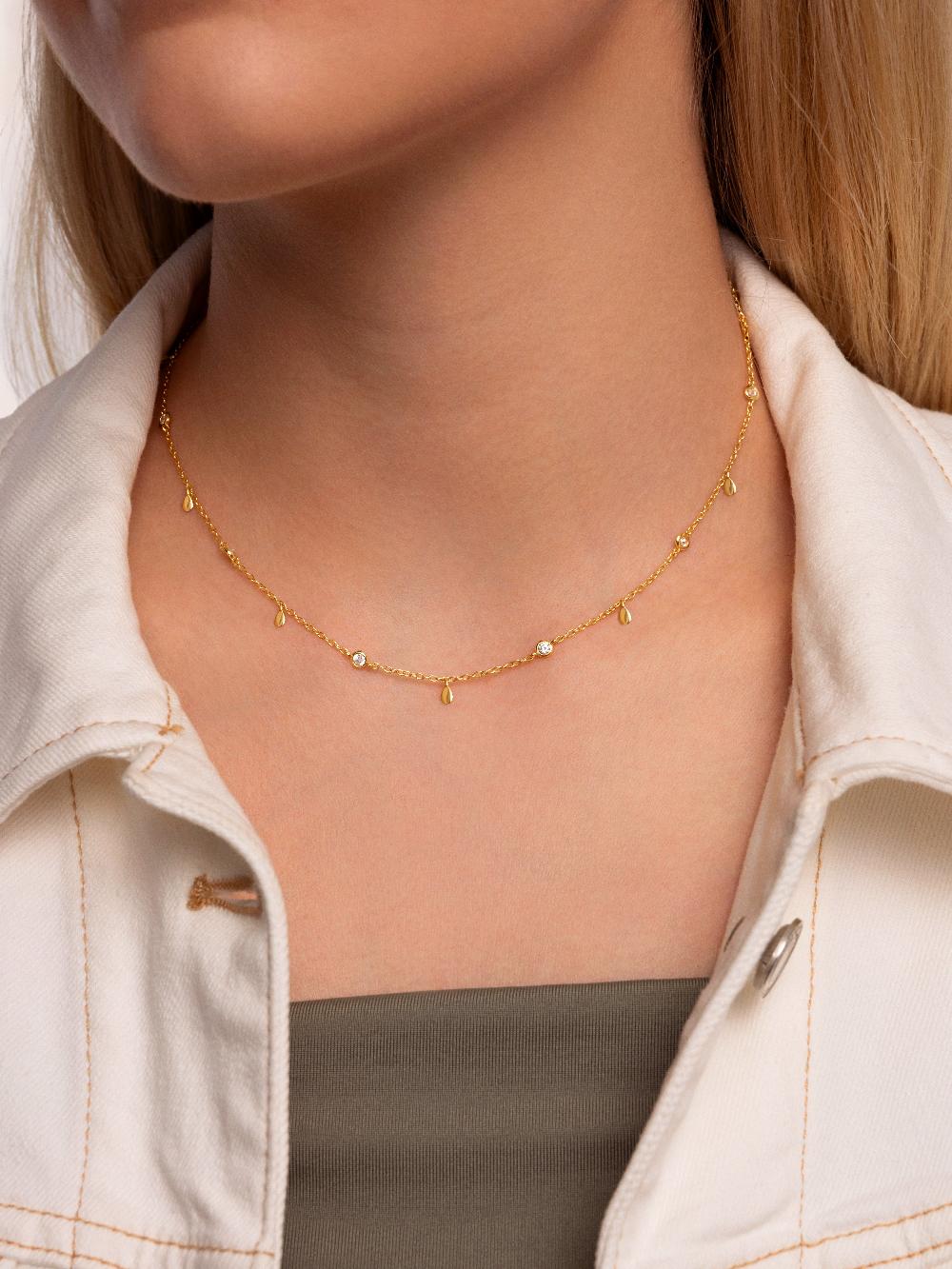singularu Collar Mini Spark Drop Plata Baño Oro Grandes ahorros