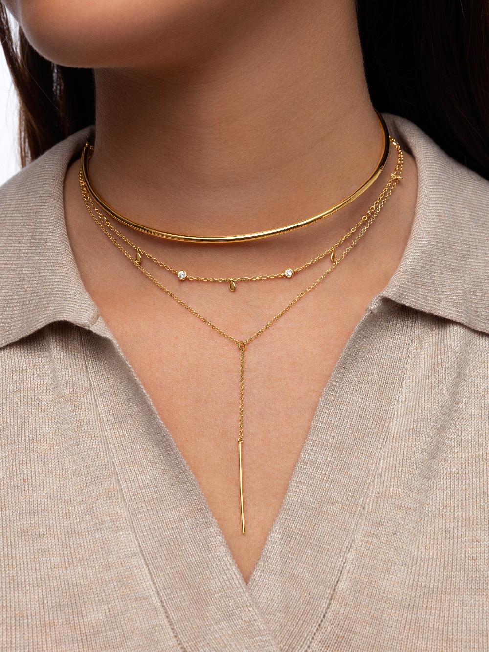 singularu Collar Mini Spark Drop Plata Baño Oro Grandes ahorros