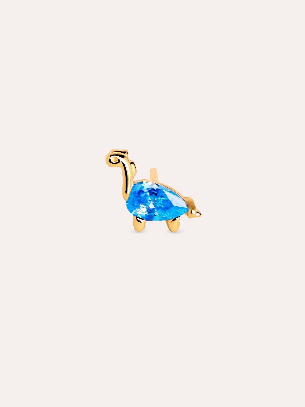 singularu Pendiente Suelto Dino Brontosaurus Sky Plata Baño Oro