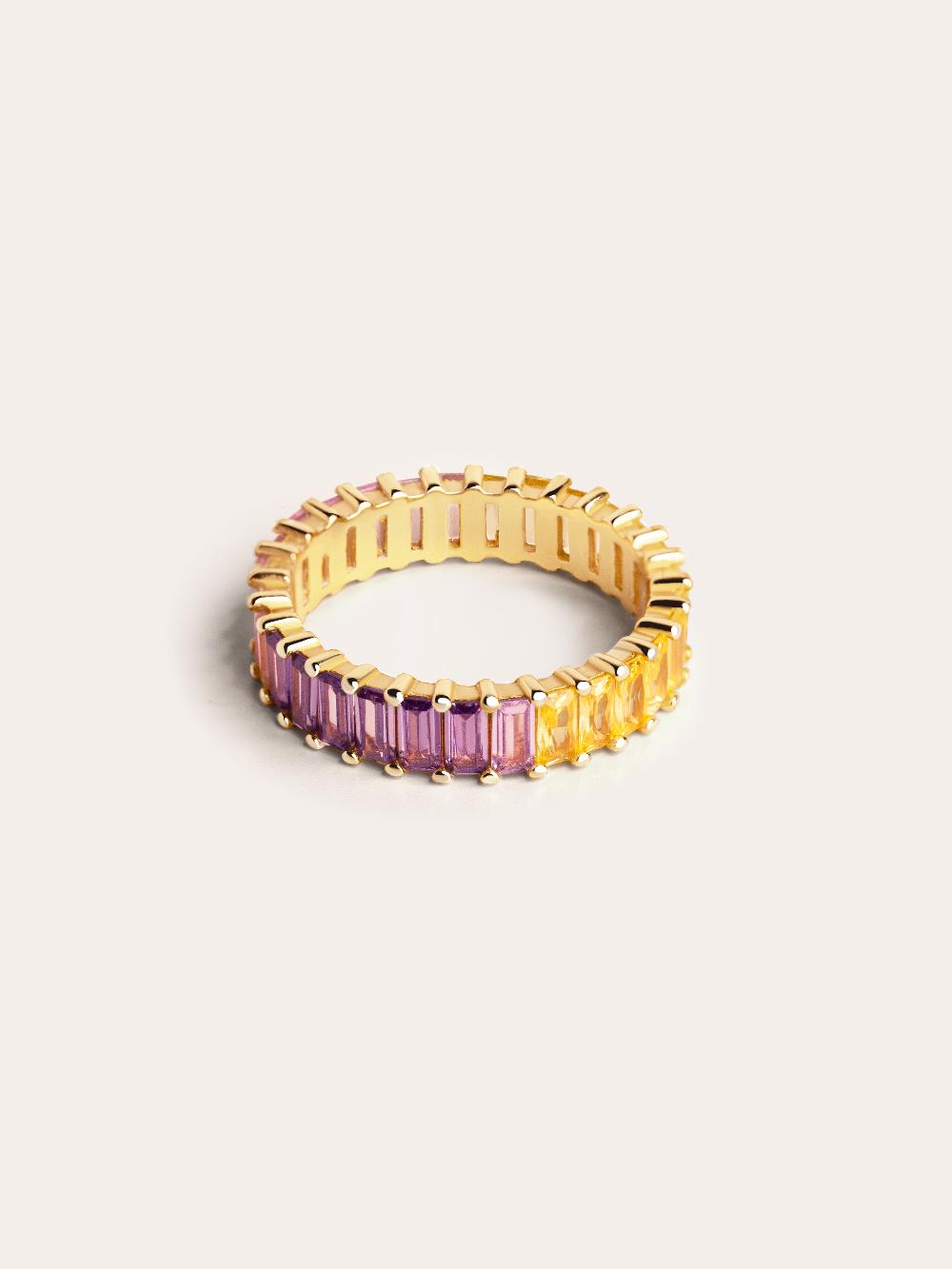 singularu Anillo Sia Colors Plata Baño Oro