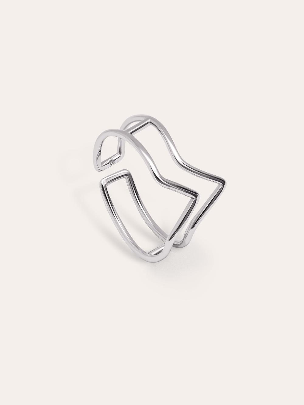 singularu Anillo Double Peak Plata Rebajas top