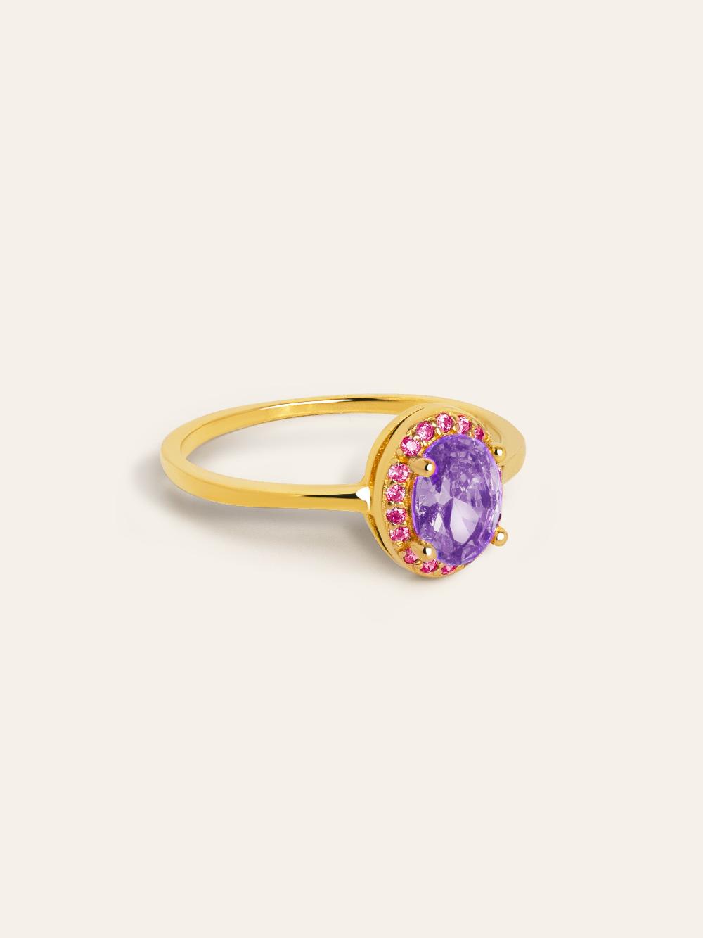 singularu Anillo Grape Colors Plata Baño Oro