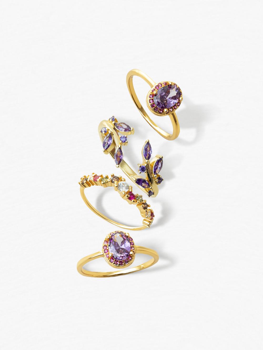 singularu Anillo Estellar Colors Plata Baño Oro Envío gratis