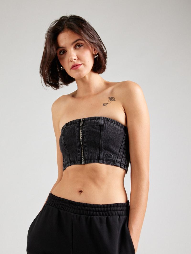 sinned x about you Top 'Adilenium Season 2' ADIDAS ORIGINALS en Negro Denim Rebajas de fin de temporada