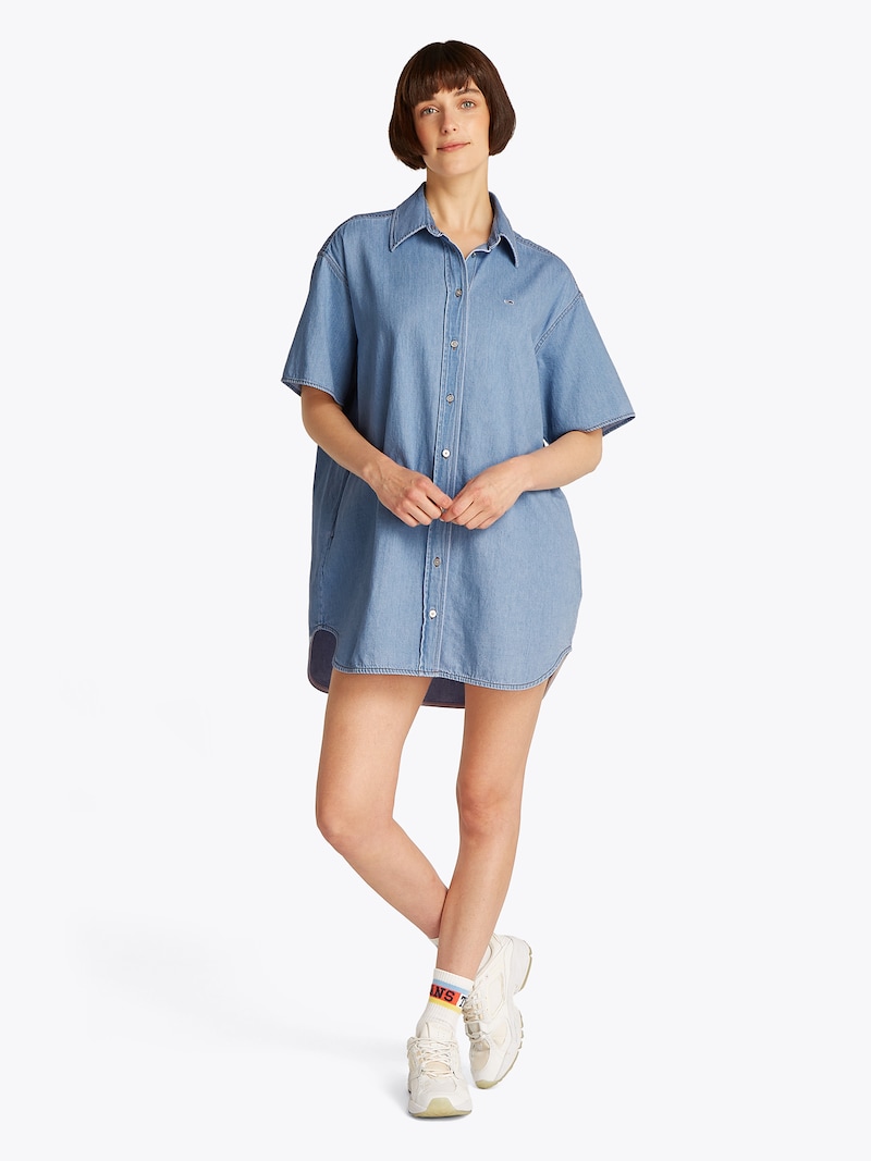 sinned x about you Vestido camisero Tommy Jeans en Azul Denim Última moda