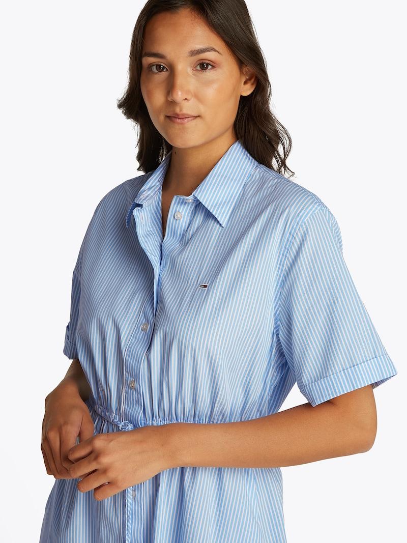 sinned x about you Vestido camisero Tommy Jeans en Azul Claro Precio ultrabajo