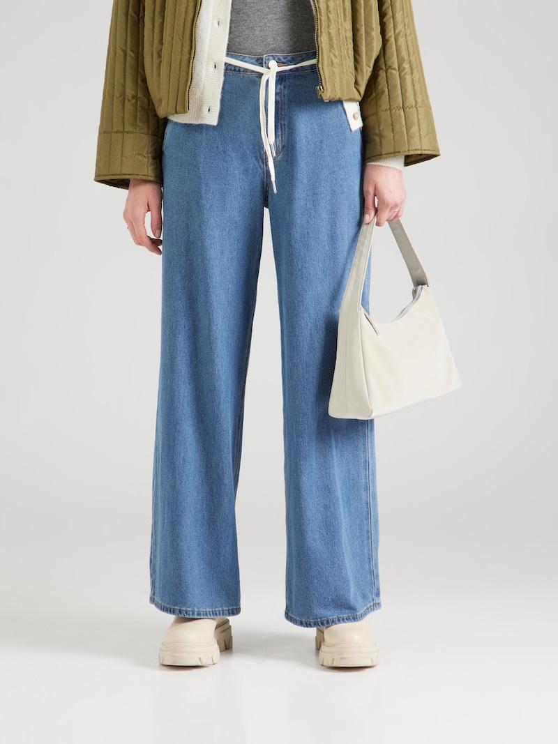 sinned x about you Pierna ancha Vaquero OBJECT en Azul Denim Rebajas top