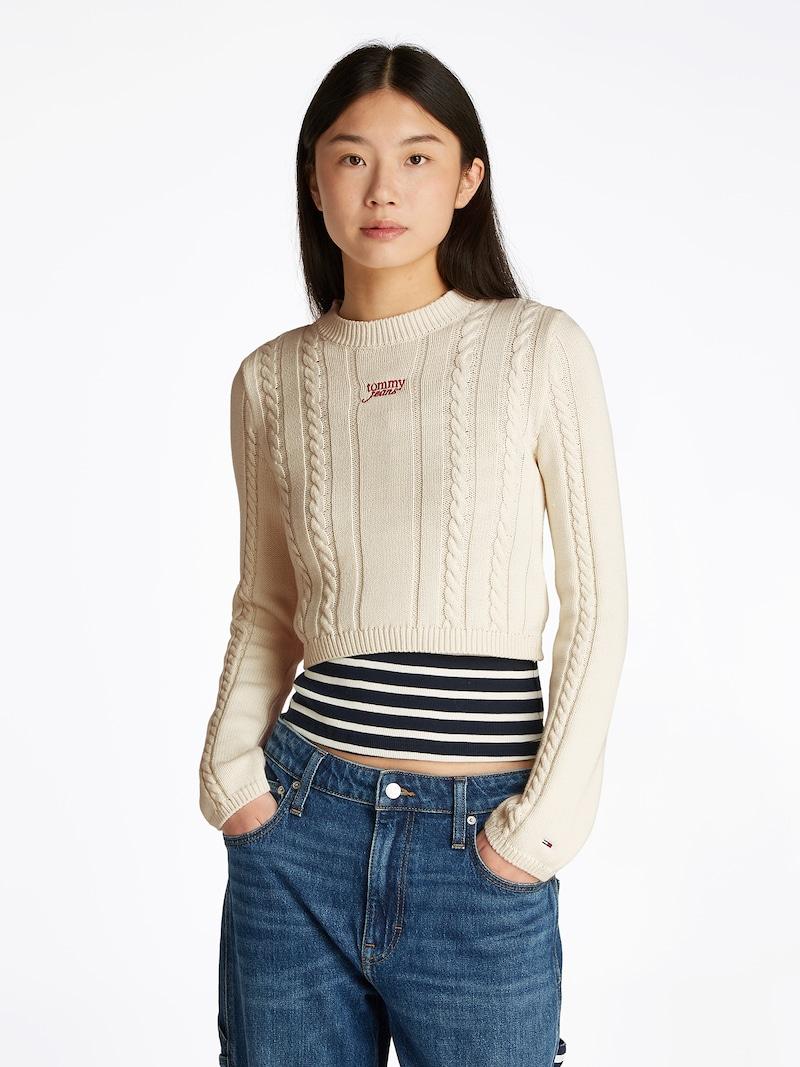 sinned x about you Jersey Tommy Jeans en Crema Mejor oferta