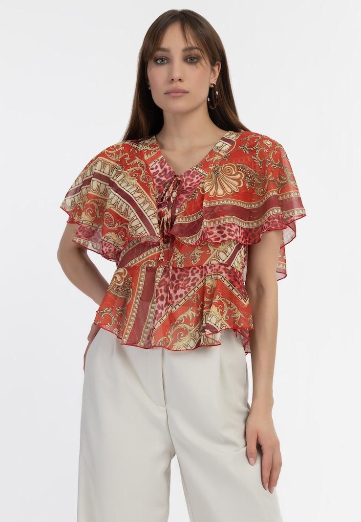 sinned x about you Blusa faina en Rojo Borgoña Venta caliente