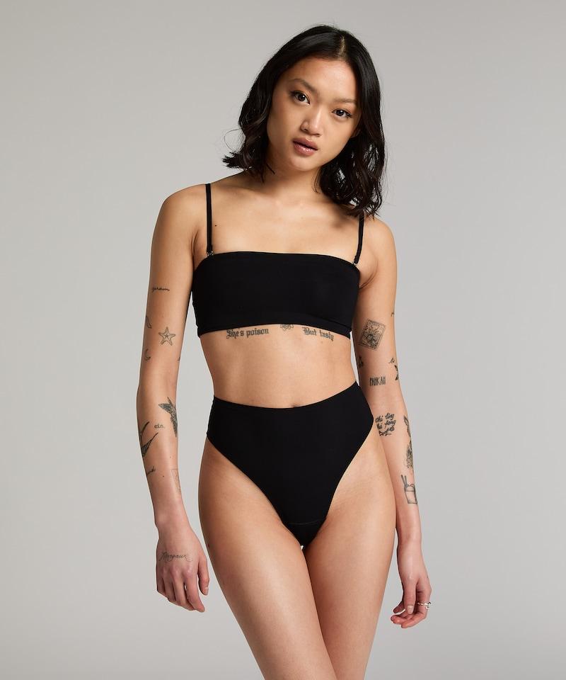 sinned x about you Tanga Hunkemöller en Negro Grandes ahorros