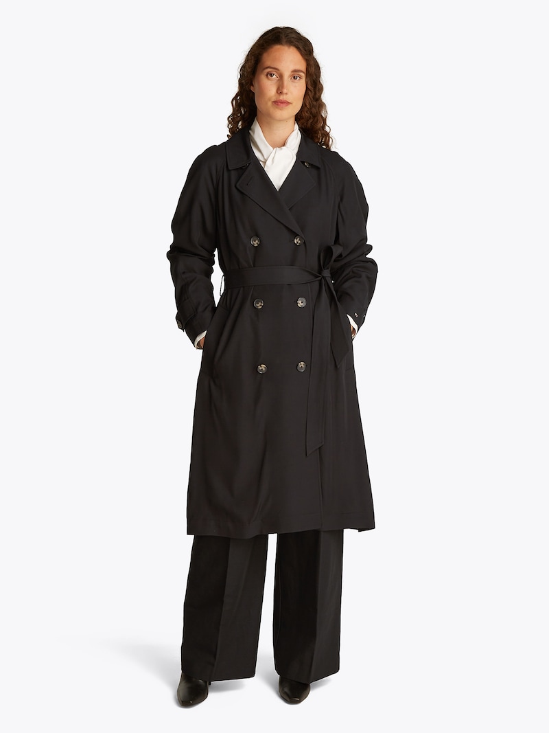 sinned x about you Abrigo de entretiempo 'ESSENTIAL FLUID TRENCH' TOMMY HILFIGER en Negro ÚLTIMAS EDICIONES