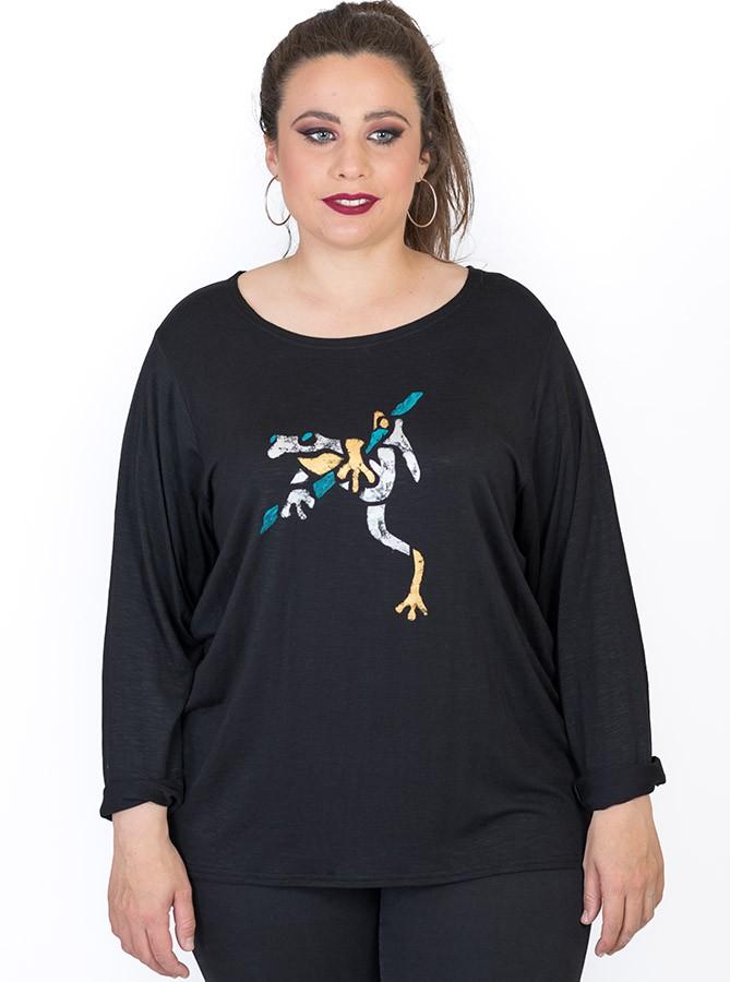 susana escribano Camiseta Ranita. Modelo en negro Oferta especial