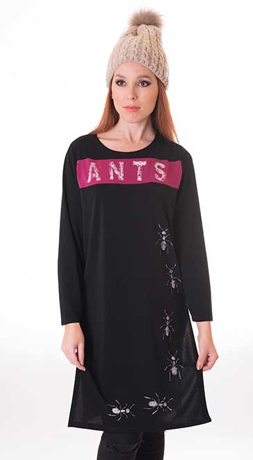 susana escribano Camiseta vestido en color negro COMPRAR AHORA