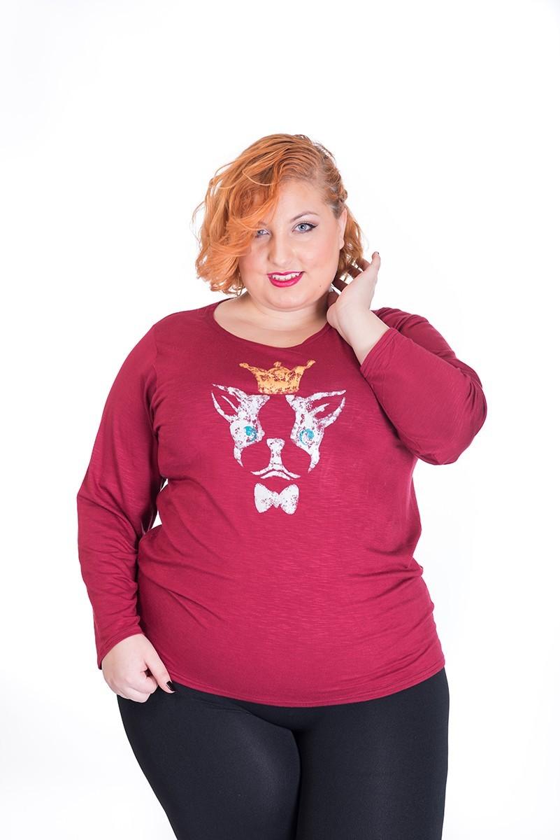 susana escribano Camiseta de vestir en talla G. Color granate Solo hoy