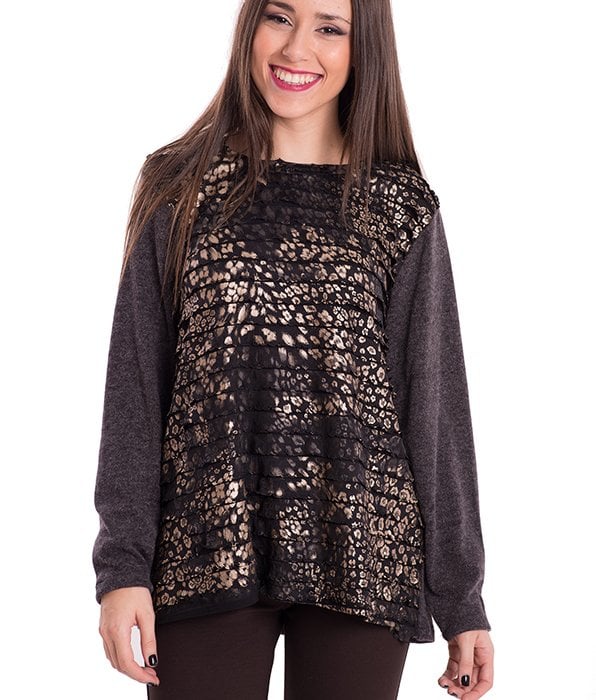 susana escribano Jersey de lanilla con delantero a capas Ofertas especiales