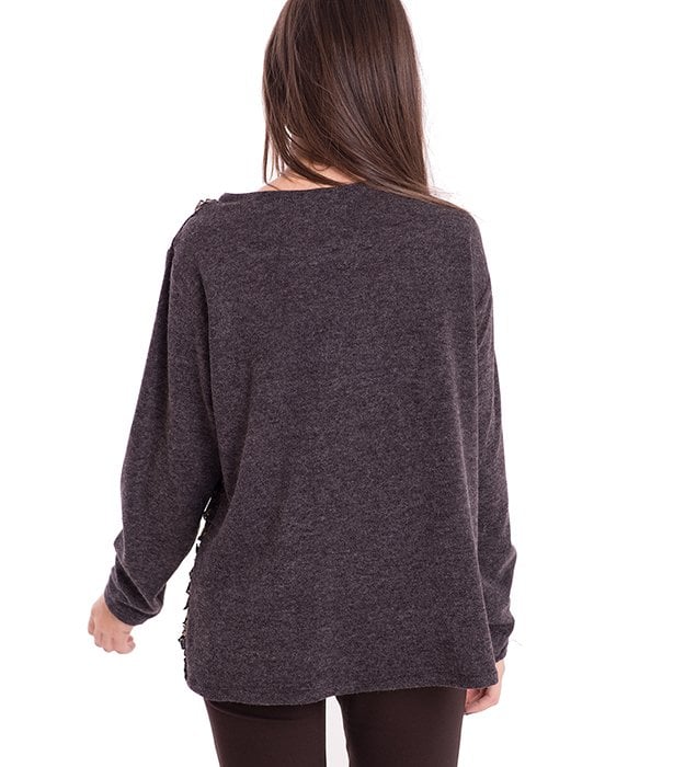 susana escribano Jersey de lanilla con delantero a capas Ofertas especiales
