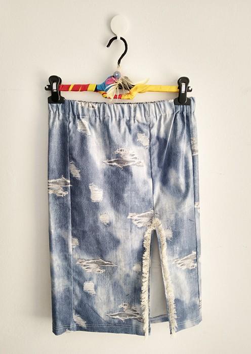 susana escribano Patron falda ajustada + tejido tejana denim