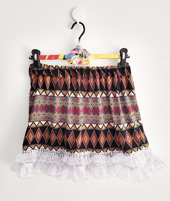susana escribano Patron minifalda + tejido estampado geometrico