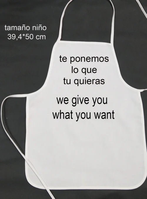 susana escribano Delantal Infantil Personalizado para Cocina – Con Nombre o Texto a tu Elección Limitado a 3 días