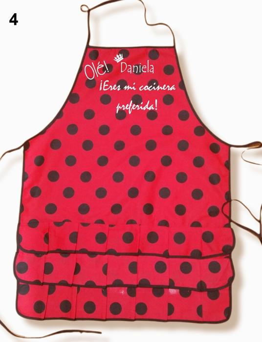 susana escribano Delantal flamenco mujer de lunares. Regalo personalizado Libre de impuestos