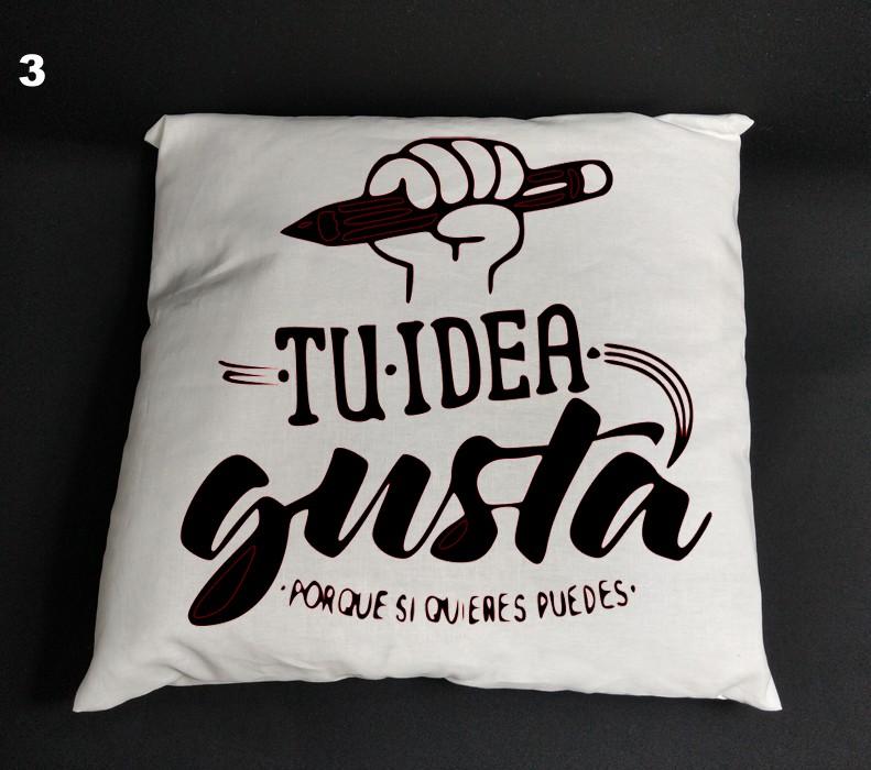 susana escribano Funda cojín 50×50 – Color Blanco. Cojin con frase En línea