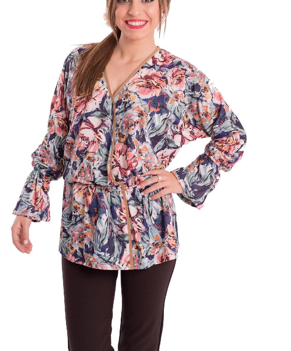 susana escribano Blusa cruzada con vivo. De colores Gran oferta