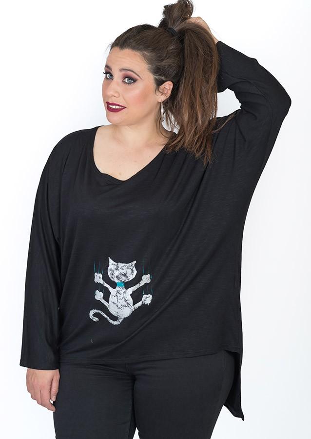 susana escribano Camiseta con dibujo pintado Liquidación