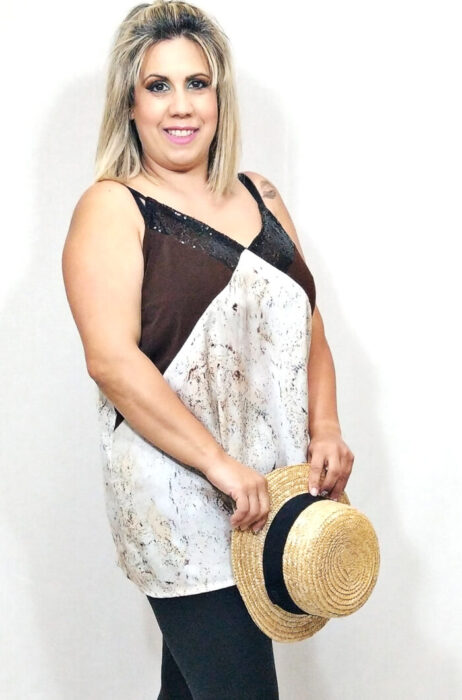 susana escribano Crop top lencero en v tallas grandes. Rebajas Mejor oferta