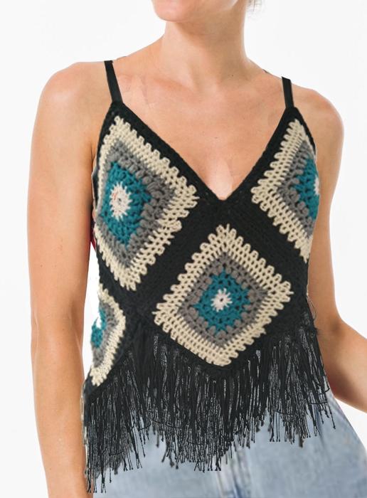 susana escribano Top. Blusa exclusiva de chochet