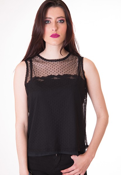 susana escribano Blusa plumeti en color negro