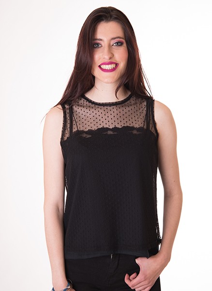 susana escribano Blusa plumeti en color negro Envío gratis