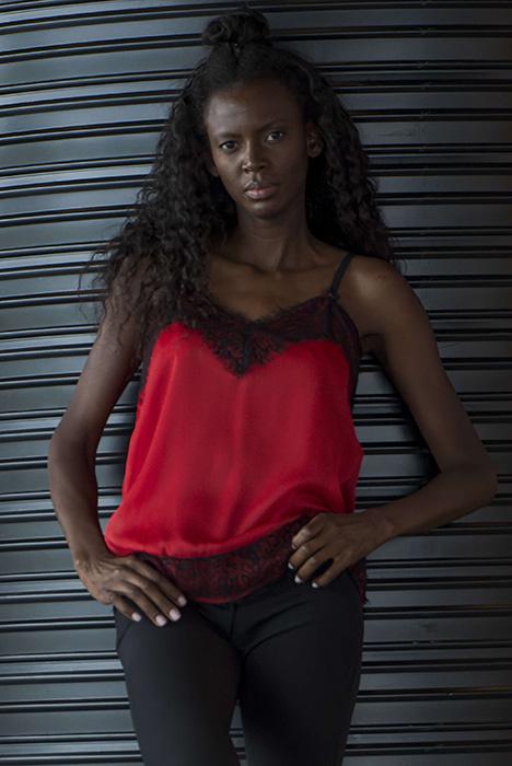 susana escribano Blusita lencera rojo. Rebajas moda mujer