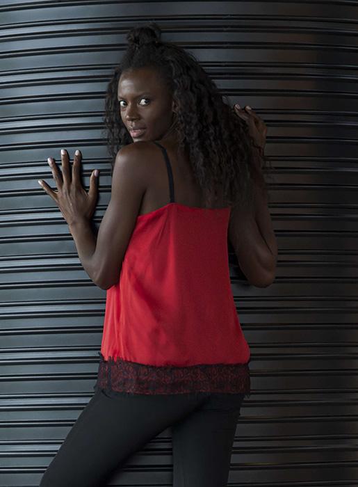 susana escribano Blusita lencera rojo. Rebajas moda mujer ÚLTIMAS EDICIONES