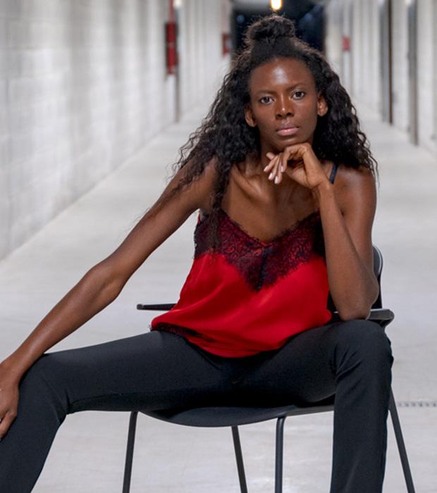 susana escribano Blusita lencera rojo. Rebajas moda mujer ÚLTIMAS EDICIONES