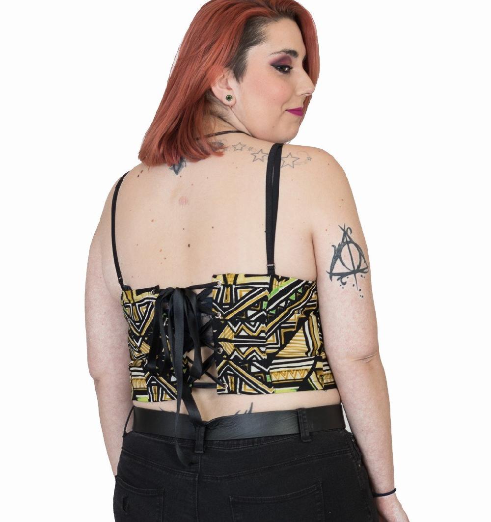 susana escribano Top con estampado en tonos ocre Últimos 2 días