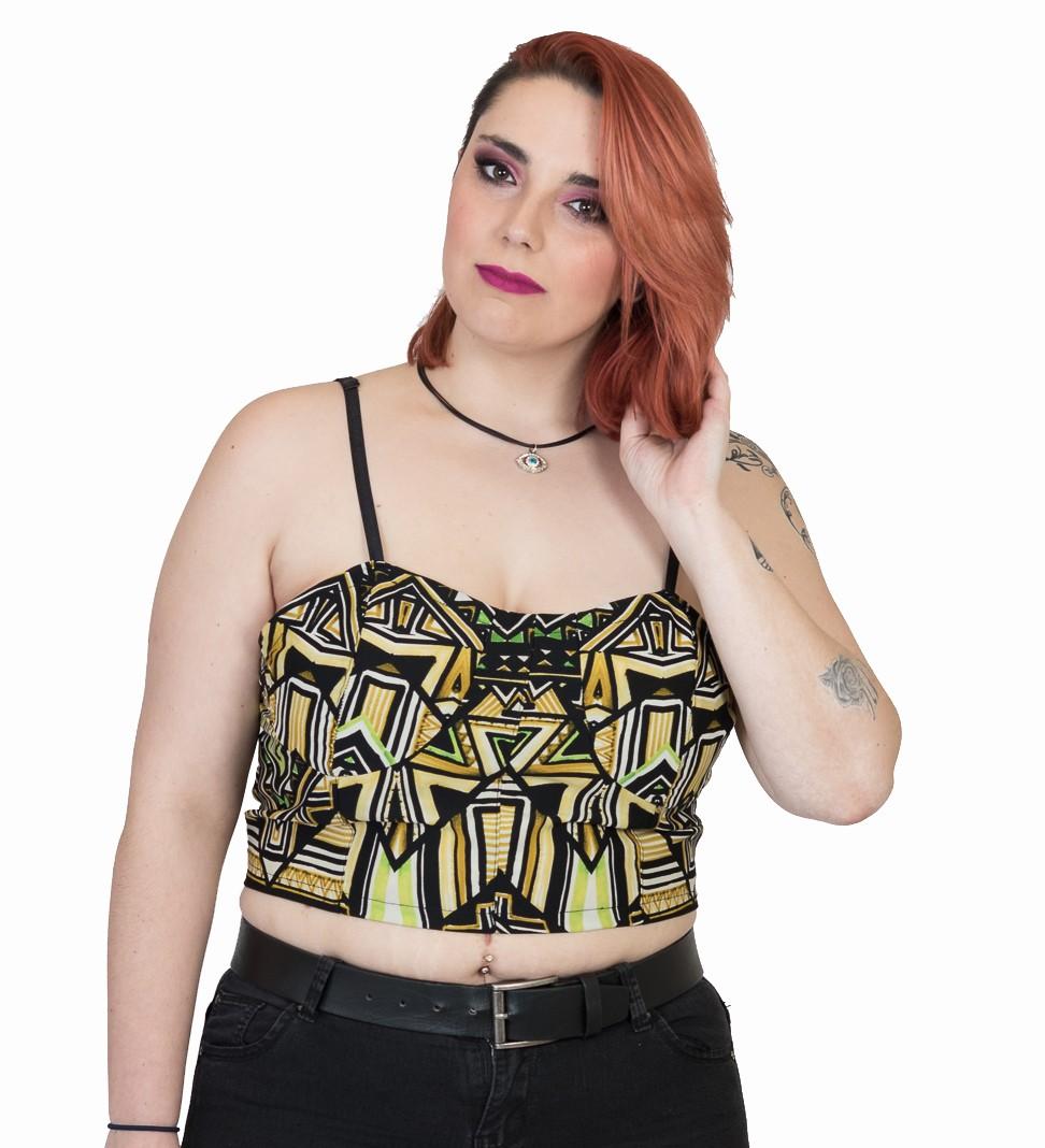 susana escribano Top con estampado en tonos ocre Últimos 2 días