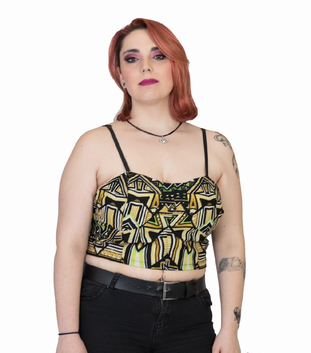 susana escribano Top con estampado en tonos ocre Últimos 2 días